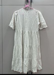 White Embroidered Midi Dress