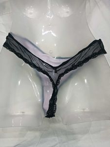 Sheer Black Lace 🔥Trim Thong Panty