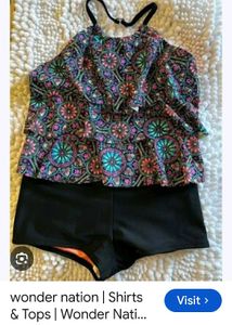 Tiered Boho Mandala Print Bikini Top