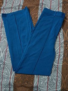 Blue Wide-Leg Trousers