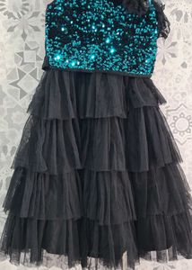 Sparkly Blue Top &amp; Black Tulle Skirt