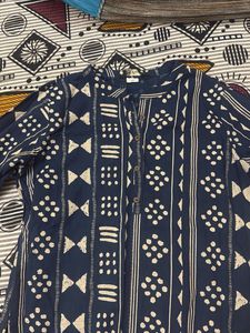 Men's Blue Geometric Print Shirt