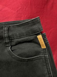 High-Waisted Black Denim Shorts
