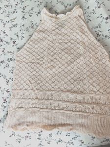 Chic Cream Knit Sleeveless Top
