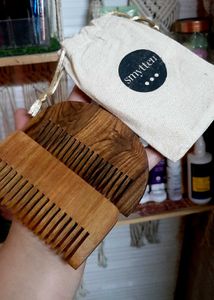 Wooden Neem Beard &amp; Hair Comb Set❤