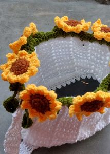 crochet sunflower bouquet bag