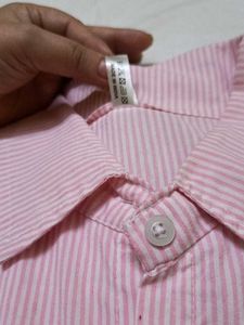 Pink Stripped Knotted shirt