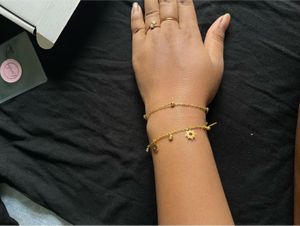 Anti tarnish Gold Charm Bracelet
