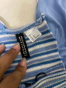 Striped Halter Neck Crop Top