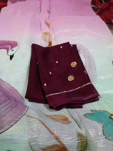 Pure Crush Georgette Hand Brush Paint Sarees