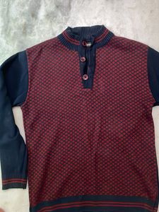 Cobb Men's Maroon Textured Sweater