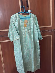 NEW Elegant Mint Green Brocade Kurta