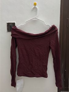 Maroon Off-Shoulder Top