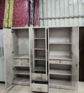 Marble Finish Wardrobe with Mirror