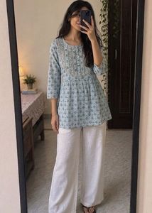 Blue Short Kurta