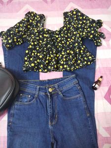 Cute Floral Off-Shoulder Top
