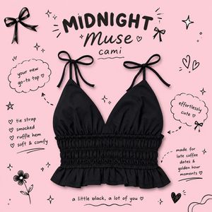Completely New Midnight Muse Smocked Cami