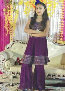 Beautiful Purple sharara shut