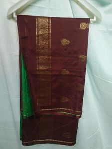 Green Maroon Pattu Saree