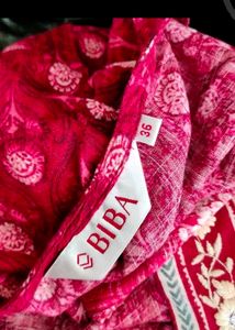 BIBA Red Floral Kurta Set