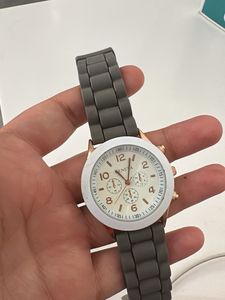 Geneva Watch - Grey Silicone Band