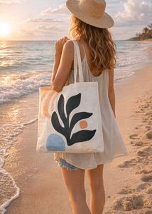 Abstract Plant Print Tote Bag