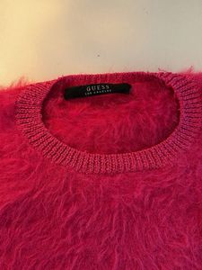 Fuzzy Pink Crew Neck Sweater