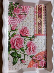 New Decorative Tray with Rose Print