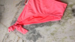 Coral Pink Tie-Side Bikini Bottom