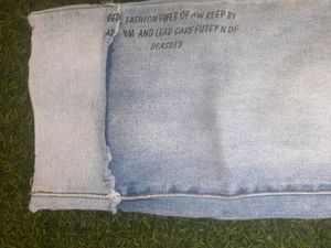 Imported Washed Light Blue Jeans Small Size