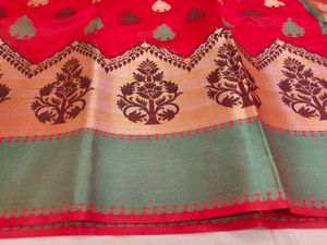 Banarasi Red Saree with Golden Border