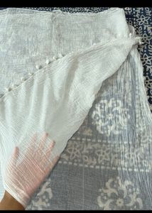 (SALE)White Tassel Dupatta/Scarf