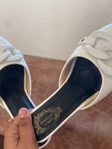 Shoetopia White Chain Loafers