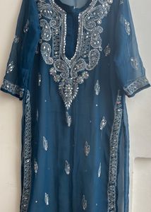 Lakhnavi Chikankari Hand Embroidered Kurti