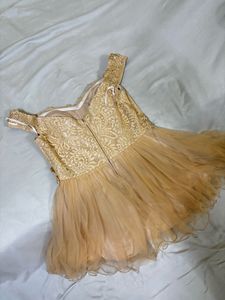 Elegant Gold Lace Off-Shoulder Gown