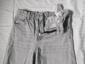 Grey Wide Leg Jeans