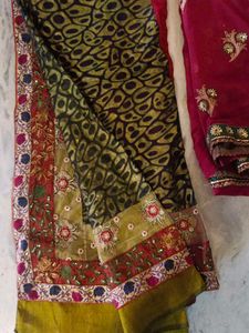 Lahenga style Elegant Embroidered Saree