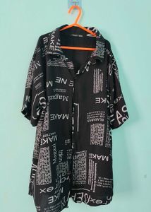 Unique Black Graphic Print Shirt