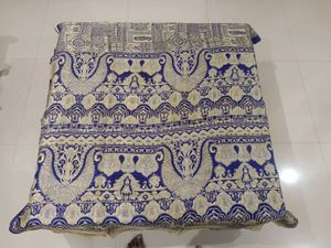 Elegant Blue &amp; Gold Brocade Pure Silk Saree