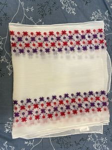 Embroidered Cream Dupatta