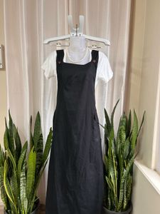 Imported Black Pinafore Dress