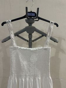 White Smocked Maxi Dress