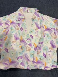 Floral Print Sheer Long Sleeve Top