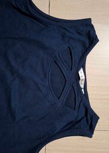 Navy Blue Cut-Out Sleeveless Dress
