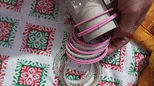 Pink &amp; Silver Bangle Set