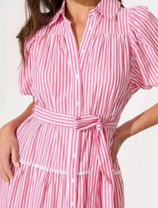 Chic Pink Striped Maxi Dress