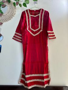 Bridal maroon japan silk Embroidery suit pant set
