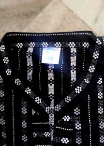 Stylish Black Kurta with White Print