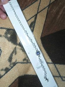 Pearl Bracelet with Evil Eye Charm