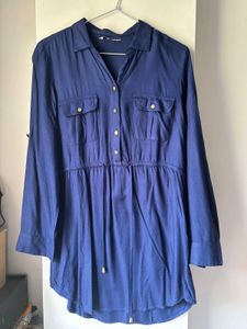 Chic Navy Blue Shirt Dress
